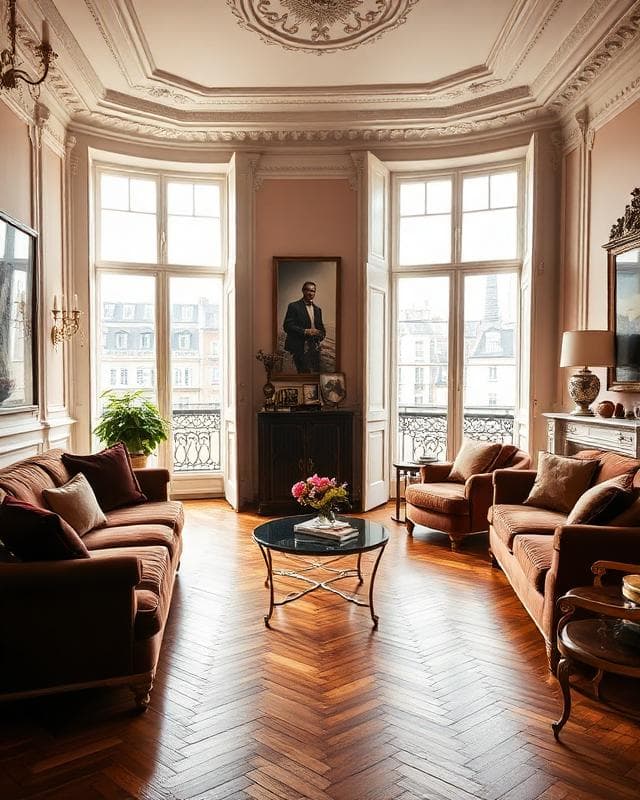 Classic Parisian apartment with Eiffel view